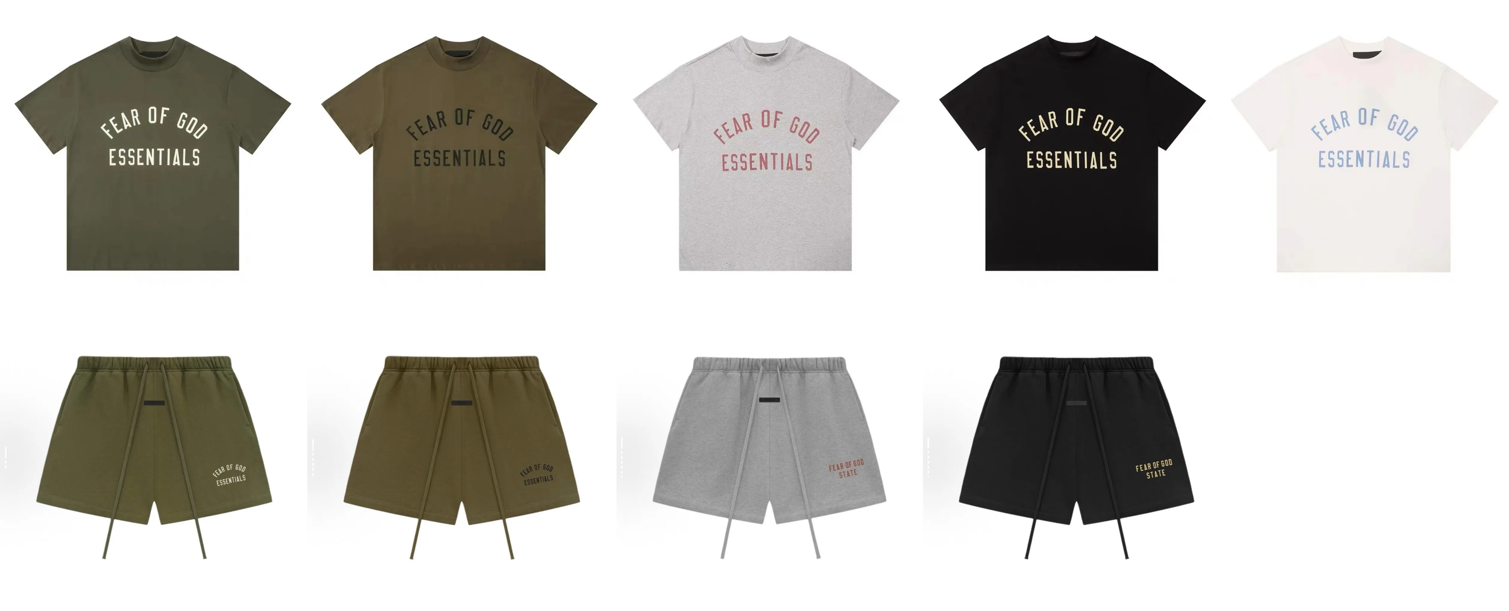 🦋 、Hot Sale🦋80 Fear of God Essentials Fall 24 BACK TO SCHOOL Series Fleece Soccer Short Same Style /BLACK /MILITARY /OLIVE /DARK HEATHER Size XS-XL